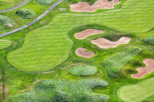 Aerial view of golf course