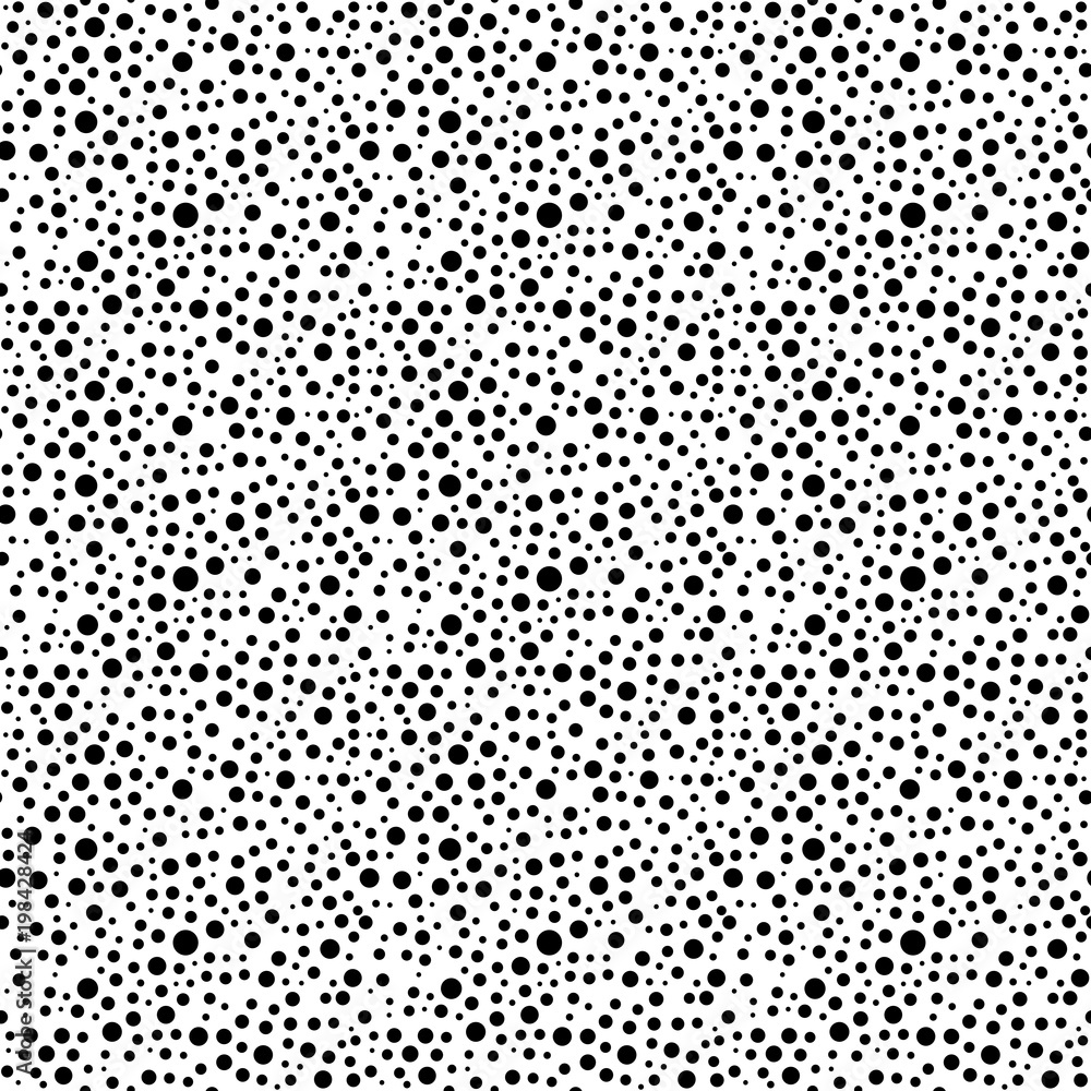 Seamless vector background with random round black elements. Abstract ornament. Dotted abstract pattern Seamless vector background with random round black elements. Abstract ornament. Dotted abstract pattern