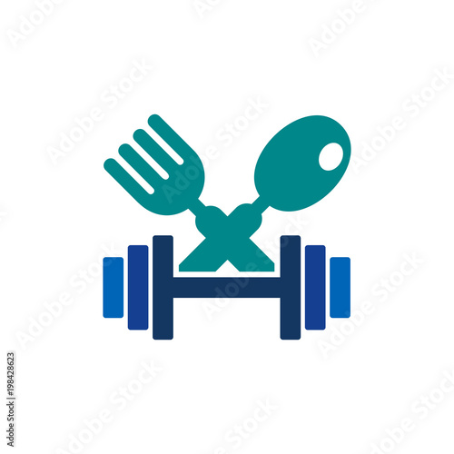 Barbell Food Logo Icon Design