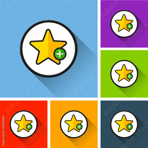 star icons with long shadow