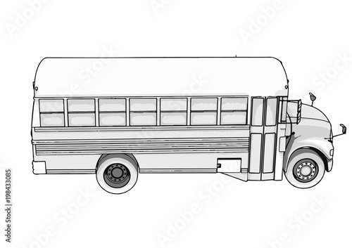 sketch of school bus vector