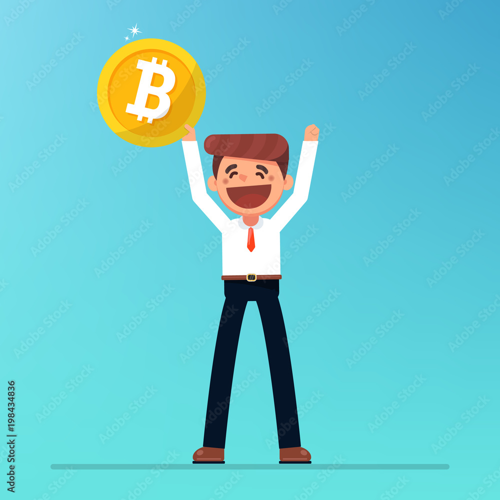 hand of businessman hold bitcoins,business concept vector illustration eps10.flat design hand of businessman hold bitcoins,business concept vector illustration eps10.flat design