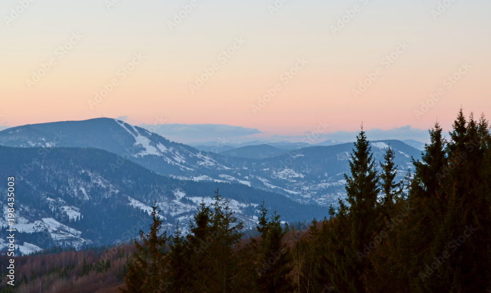 Winter mountains of the Carpathians