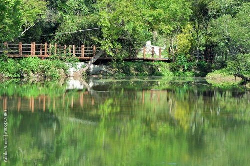 Beautiful village pond in Baoshan Township, Taiwan