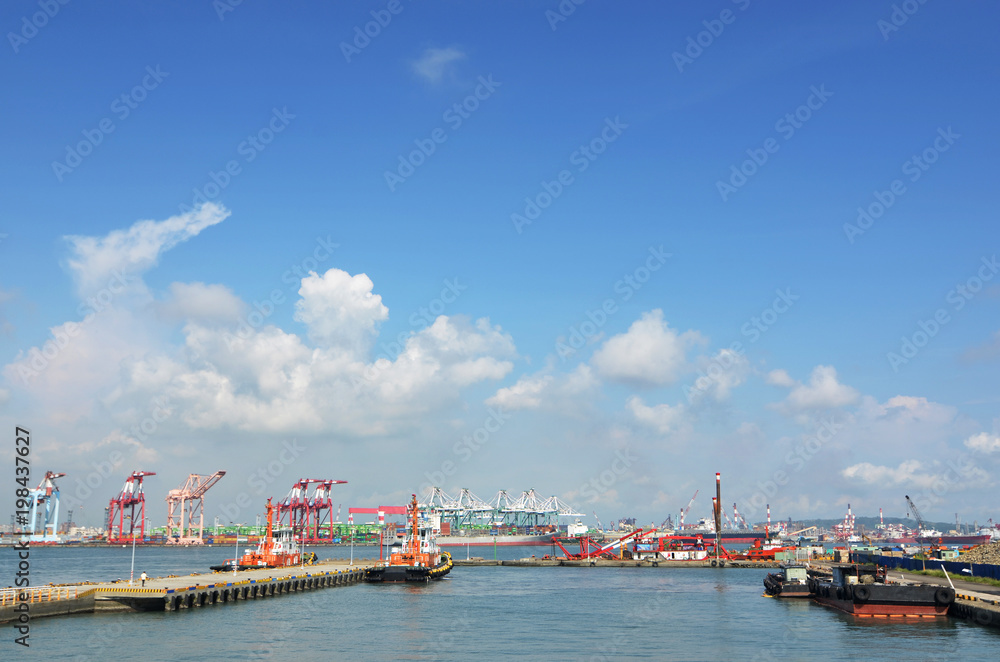 Kaohsiung harbor in Taiwan                  