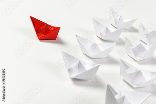 winner red paper ship