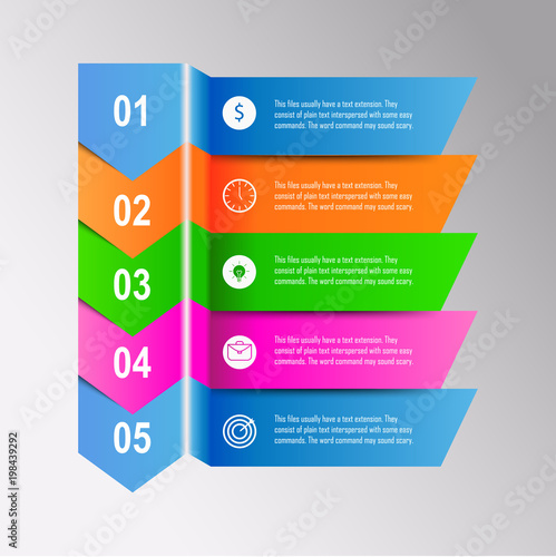 Color Step Design clean number timeline template/graphic or website