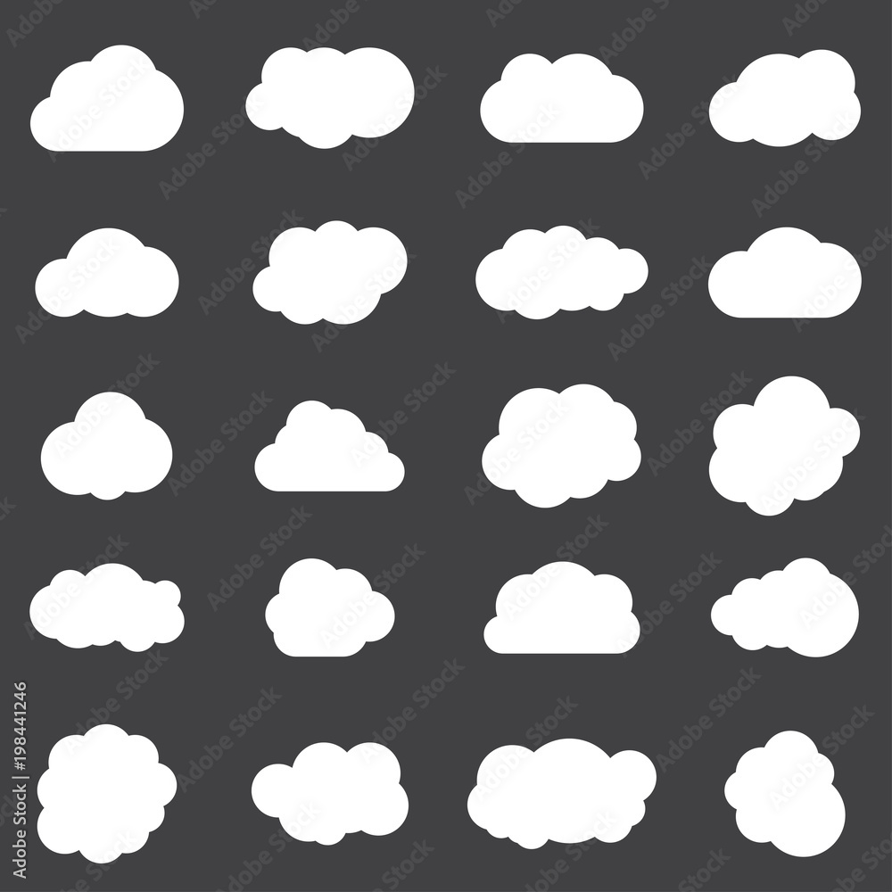 Clouds line art icons set Clouds line art icons set
