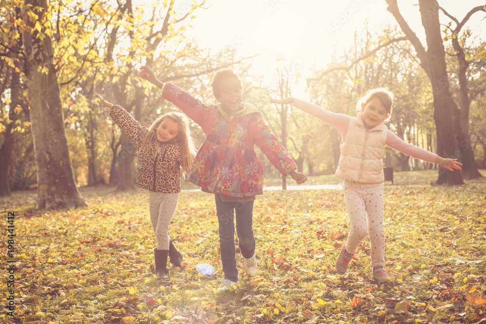 Fototapeta premium Happy little girls.