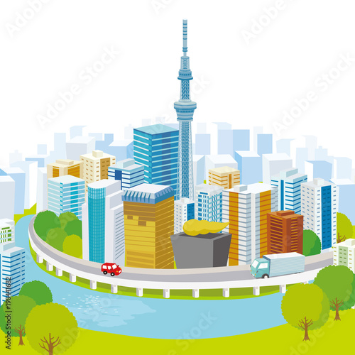 スカイツリーと東京の街並み