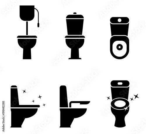 Toilet icons set.