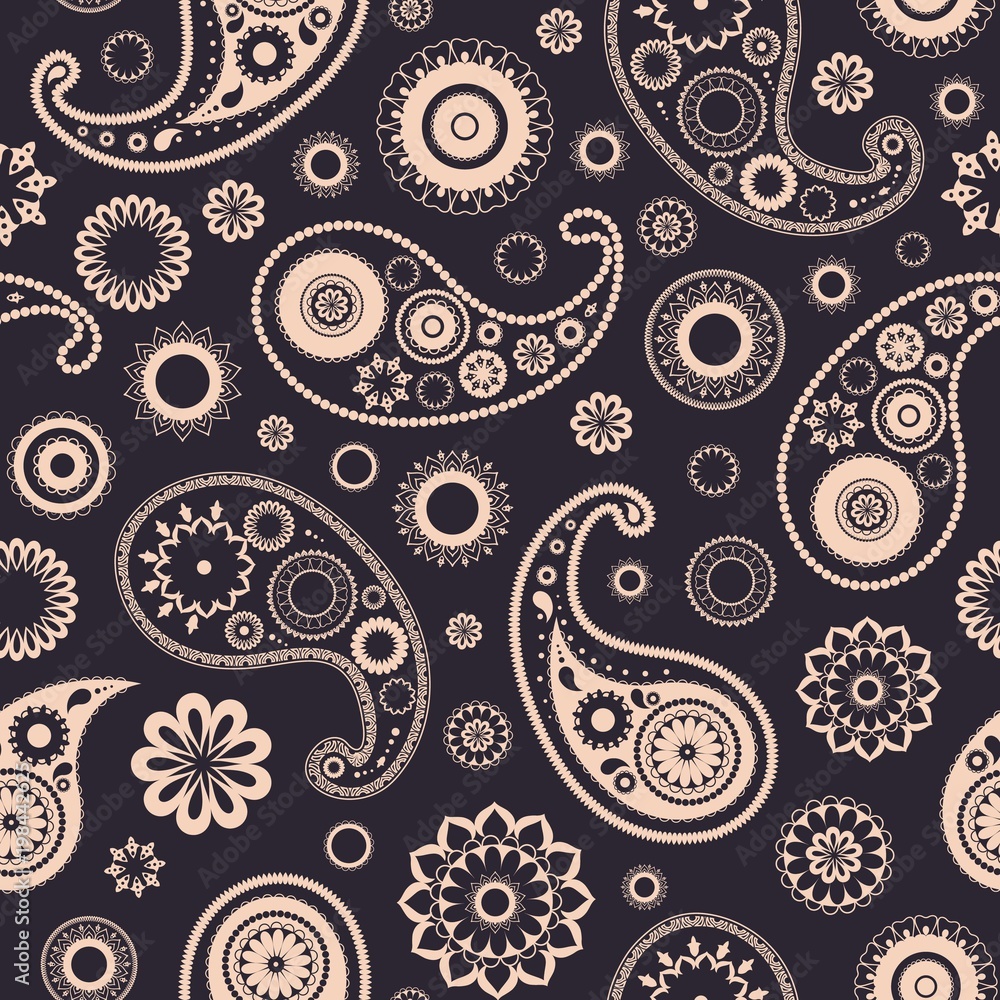Black and Gold Mehndi Wrapping Paper