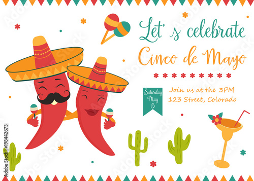 Cinco De Mayo poster bright characters