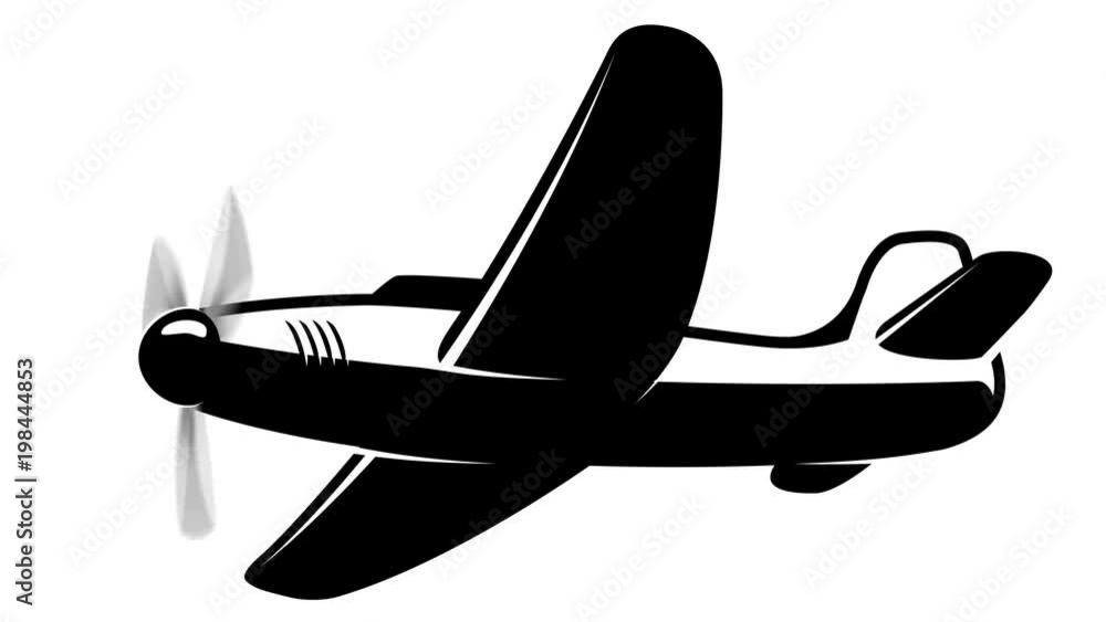 Retro airplane animation with alpha channel. Retro airplane animation with alpha channel.