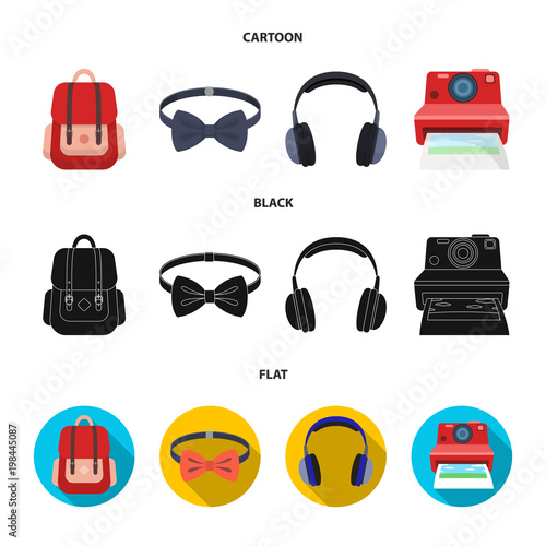 Hipster, fashion, style, subculture .Hipster style set collection icons in cartoon,black,flat style vector symbol stock illustration web. photo