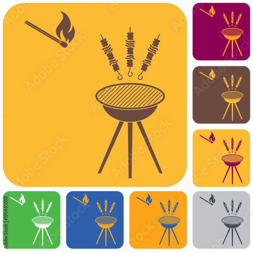 Grilled kebab icon