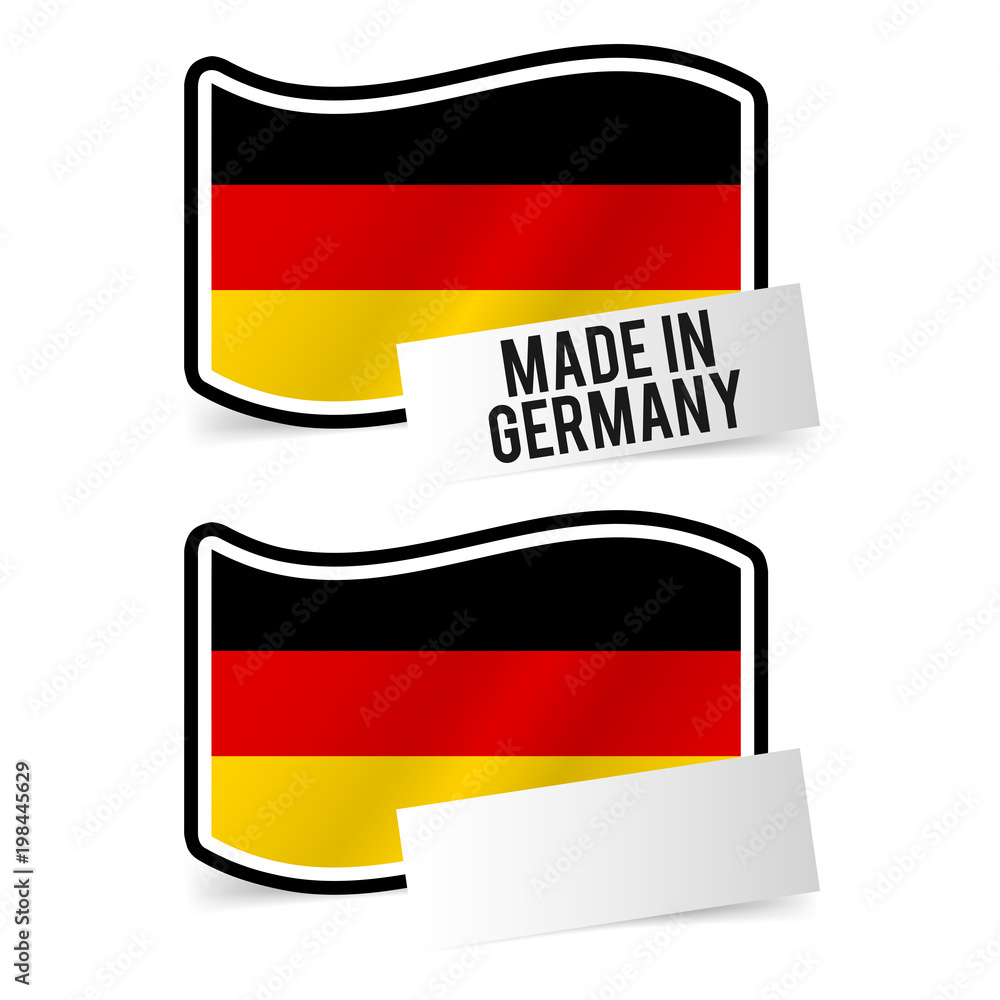 Made in Germany Flag and white empty Paper. Esp10 Vector. Made in Germany Flag and white empty Paper. Esp10 Vector.