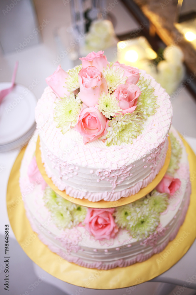 Wedding cake. Selective focus. Copy space. Wedding cake. Selective focus. Copy space.
