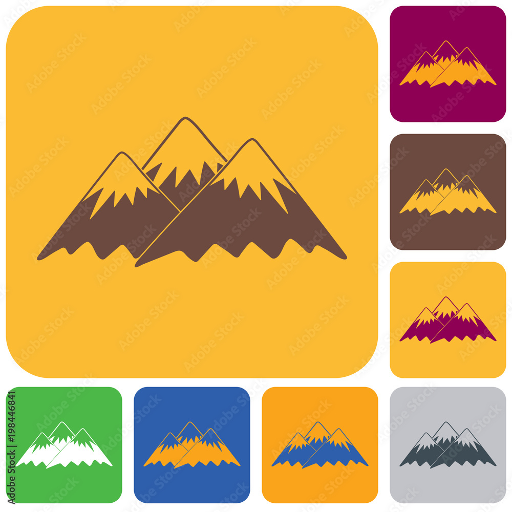 Mountain icon. Vector concept illustration
