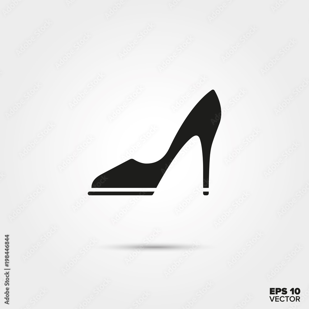 High heel stiletto vector icon. Elegant ladies foot wear symbol. High heel stiletto vector icon. Elegant ladies foot wear symbol.