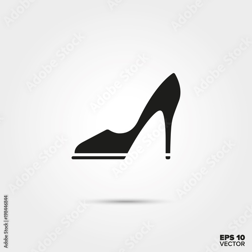 High heel stiletto vector icon. Elegant ladies foot wear symbol. 