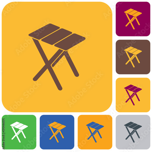 Camping stool icon