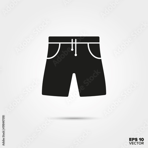 Bermuda shorts vector icon. Summer vacation and water sports symbol. 