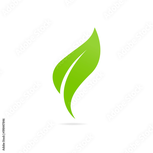 Eco icon green leaf.