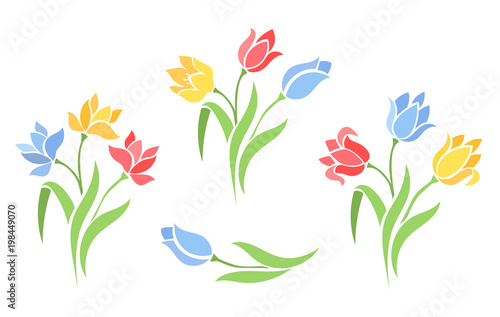 Silhouettes of flowers.