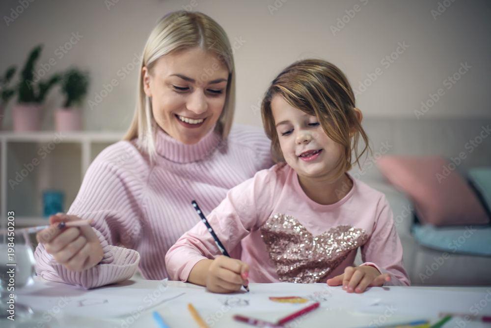 Mother and daughter. Mother and daughter.