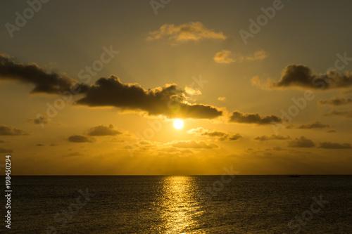 Sunset sky on the lake