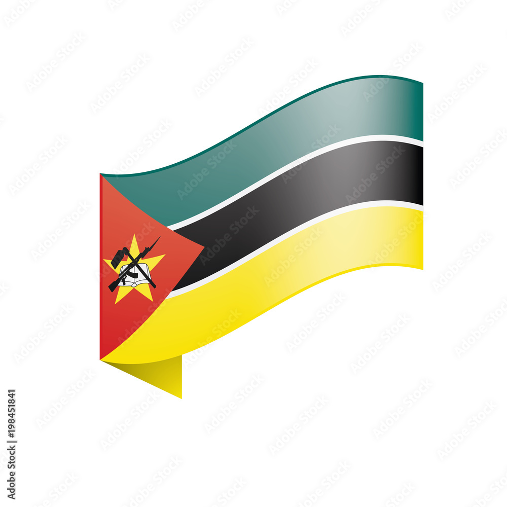 Obraz premium Mozambique flag, vector illustration