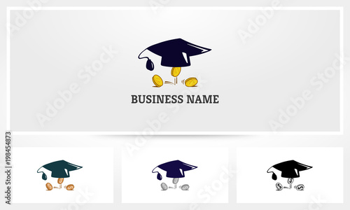 Graduation Hat Coin Logo 