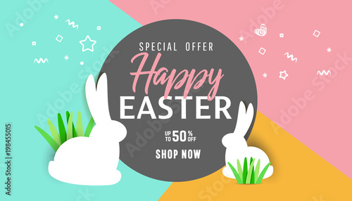 Easter street event, festival and fair, banner