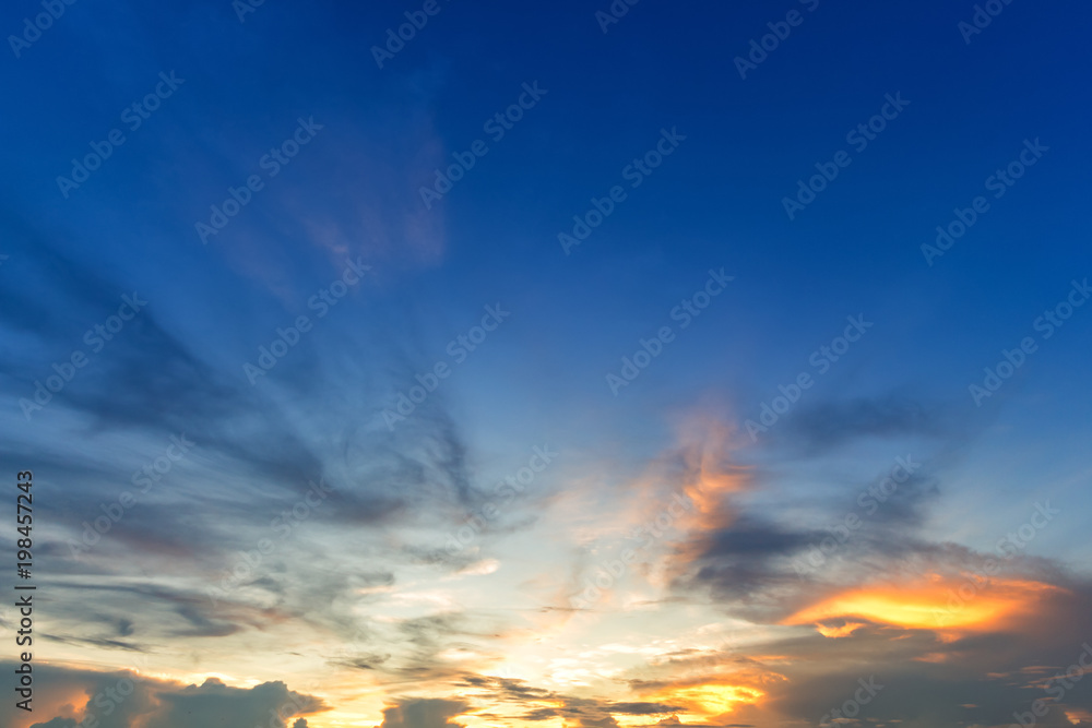 blue sky background with evening