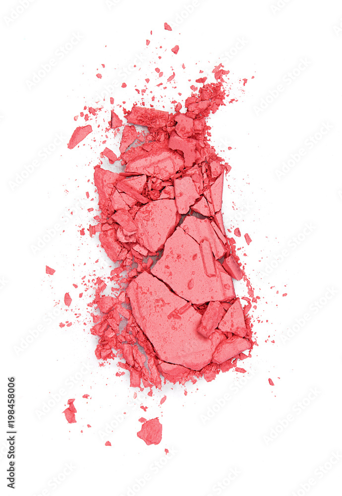 Fototapeta premium Makeup. Pink Blush On White Background.