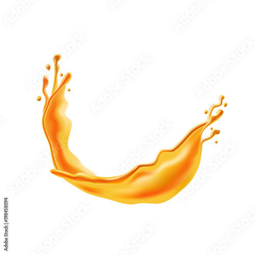 Juice splash realistic vector. 3d orange pineapple apple mango papaya fruit liquid,