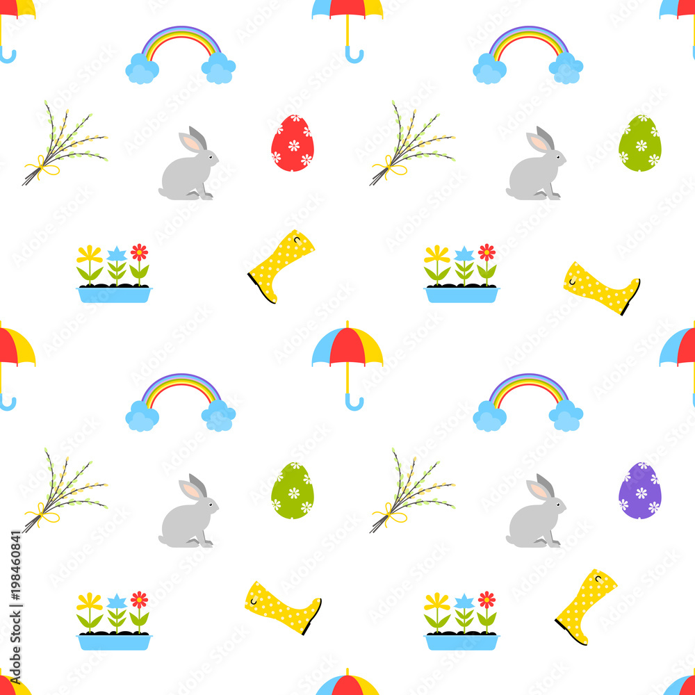 Fototapeta premium Cute Easter seamless pattern.