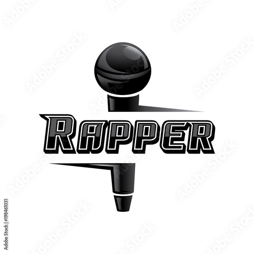 rapper word design with microphone
