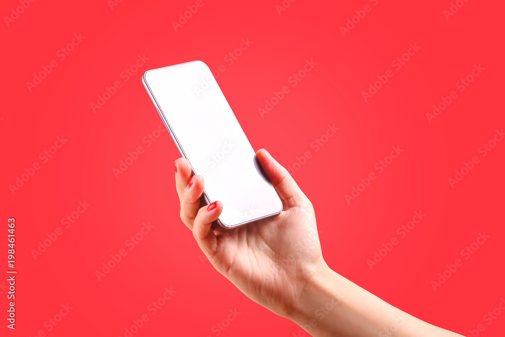 Broken display on cellphone on color background.
Broken display on cellphone on color background.