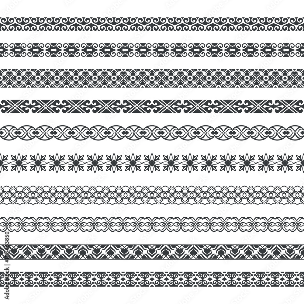 Vector set of monochrome divider Vector set of monochrome divider
