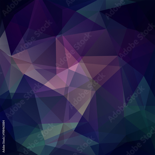Abstract mosaic background. Triangle geometric background. Design elements. Vector illustration. Dark blue, purple colors.
