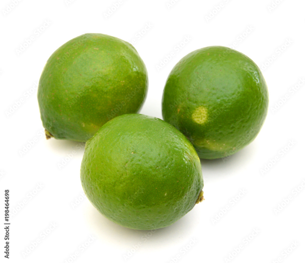Fresh limes Isolated on white Fresh limes Isolated on white