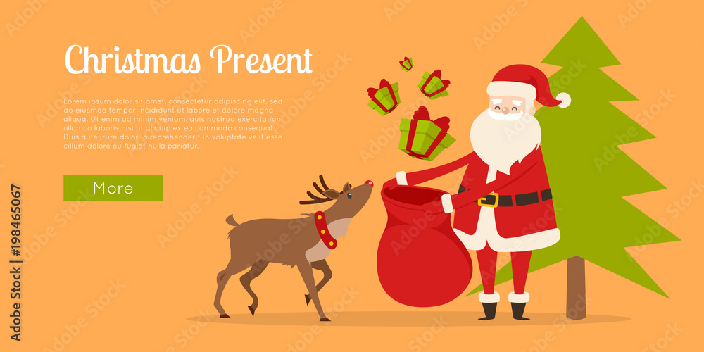 Reindeer Helps Santa to Prepare Christmas Gifts Reindeer Helps Santa to Prepare Christmas Gifts
