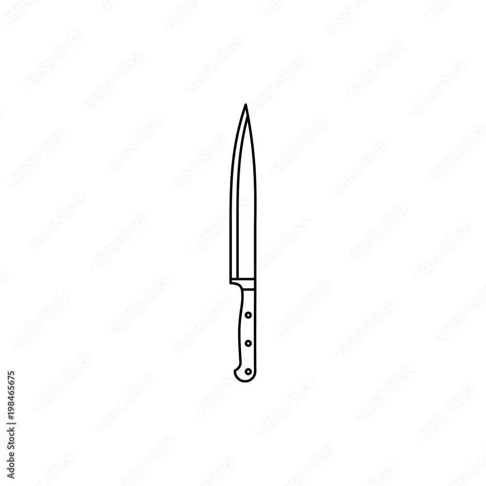 The linear vector icon of a knife. The linear vector icon of a knife.