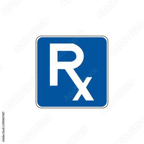 USA traffic road sign.general service sign for pharmacy. vector illustration