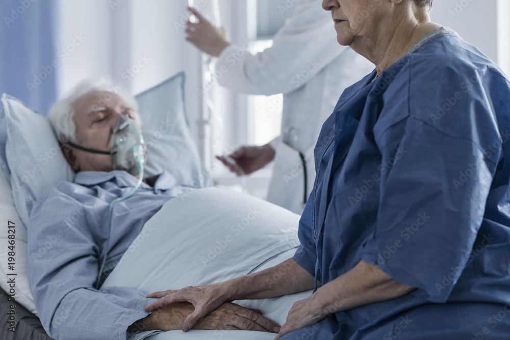Sad woman in hospital Sad woman in hospital