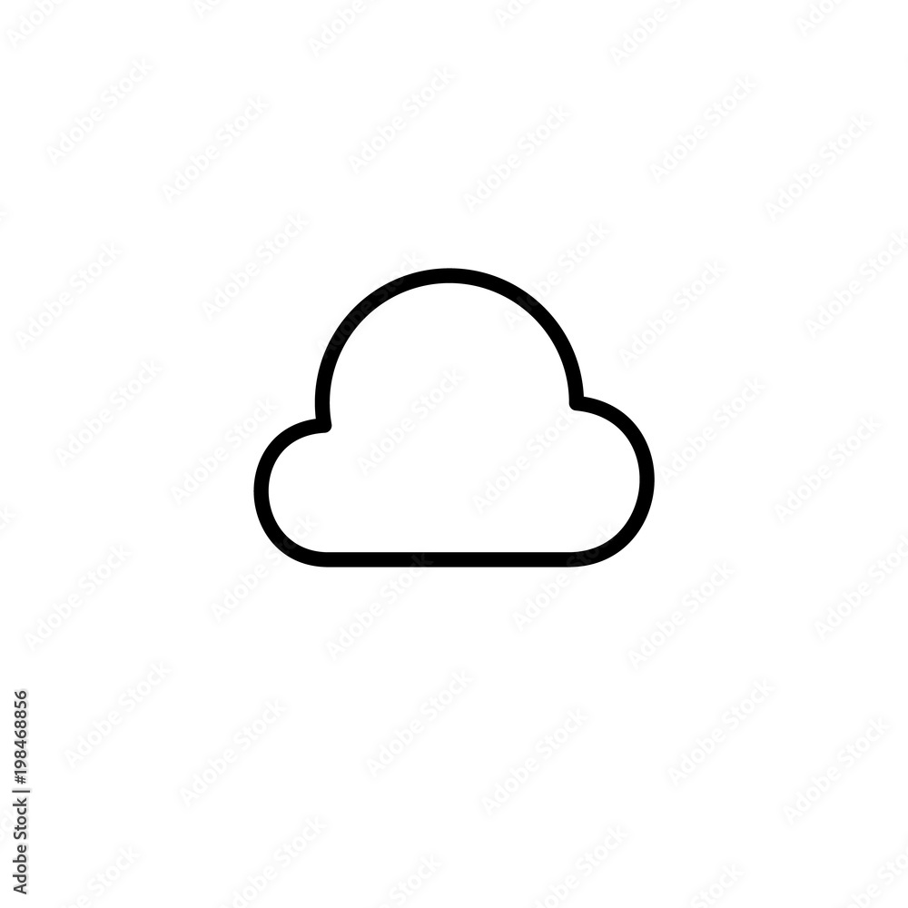Simple cloud line icon isolated on whie background Simple cloud line icon isolated on whie background