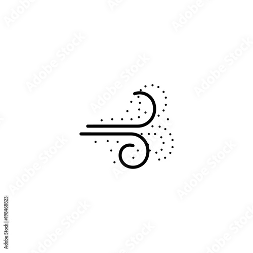 Simple wind blow and dust line icon