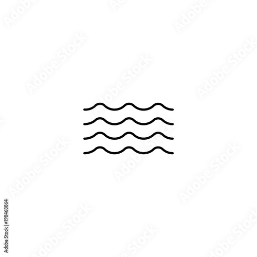 Simple water waves lined icon for design